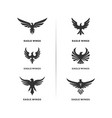 set eagle logo design vector image vector image