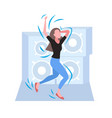 woman dancing female dancer enjoying dance party vector image