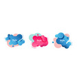 blue and pink design shapes vector image