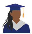 female graduate student in gown and graduation cap vector image