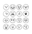 hand drawn funny smiley faces sketched facial vector image