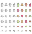 baby clothes line icons set vector image