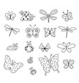 butterfly and ladybug digital stamps vector image vector image