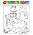 Coloring book with teddy bear 1 Royalty Free Vector Image