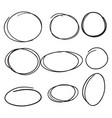 set hand drawn ovals vector image