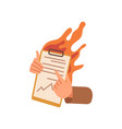 urgent work to do deadline report in fire vector image vector image