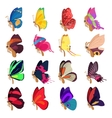 butterfly icons set cartoon style vector image vector image