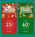 hand drawn colored christmas elements vector image vector image