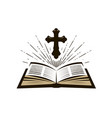 holy bible symbol worship church psalm icon vector image