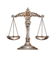 scales of justice vintage sketch vector image vector image