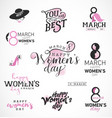 womens day typographical design elements for gree vector image