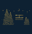christmas tree with stars and sparkles background vector image vector image