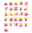 colorful geometric font design abstract modern vector image