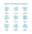 diversity and inclusion turquoise concept icons vector image vector image
