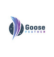 modern goose feather logo vector image