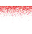 red falling particles on white background vector image