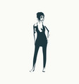 woman silhouette in dress vector image