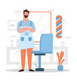 barber at workplace concept vector image
