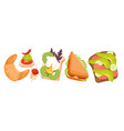 cartoon isolated delicious tasty fastfood vector image