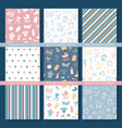 set seamless backgrounds on theme baby vector image vector image