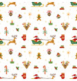 vintage pixel art christmas pattern with santa vector image vector image