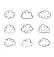 black simple clouds thin line design vector image vector image