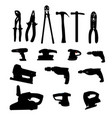 collection of power tools silhouette vector image