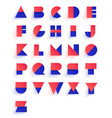 colorful geometric font design abstract modern vector image
