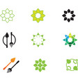green leaf logo ecology nature element vector image