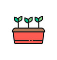 potted plant seed planting agriculture flat vector image