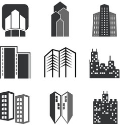 Set building icons Royalty Free Vector Image - VectorStock