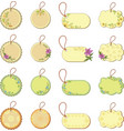 set tags with floral pattern vector image