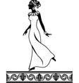 girl stencil in african style and pattern vector image