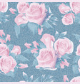 light blue denim with colorful floral pattern vector image