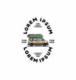 van camper badge design vector image