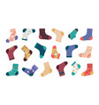 socks cartoon fashion isolated set funny vector image vector image