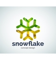 christmas snowflake logo template vector image