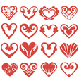 hearts set vector image