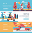 people transport flat banners vector image