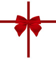 red gift bow of ribbon vector image