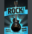 rock festival flyer design template with guitar vector image vector image