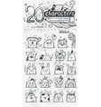 set of 20 doodle hand drawn cartoon vector image vector image