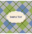 knitted background with wooden label vector image
