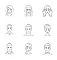 set of different avatars girls and men avatar vector image