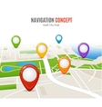 navigation concept road city map vector image