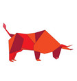 red origami bull vector image vector image
