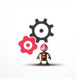 robot icon with cogs - gears symbol vector image