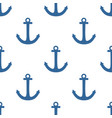 tile sailor pattern with blue anchor on white vector image vector image