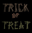 hand drawn chalk lettering trick or treat vector image vector image
