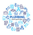 plumbing signs round design template thin line vector image